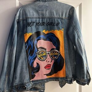GB Blue Jean Jacket with Graphic Design